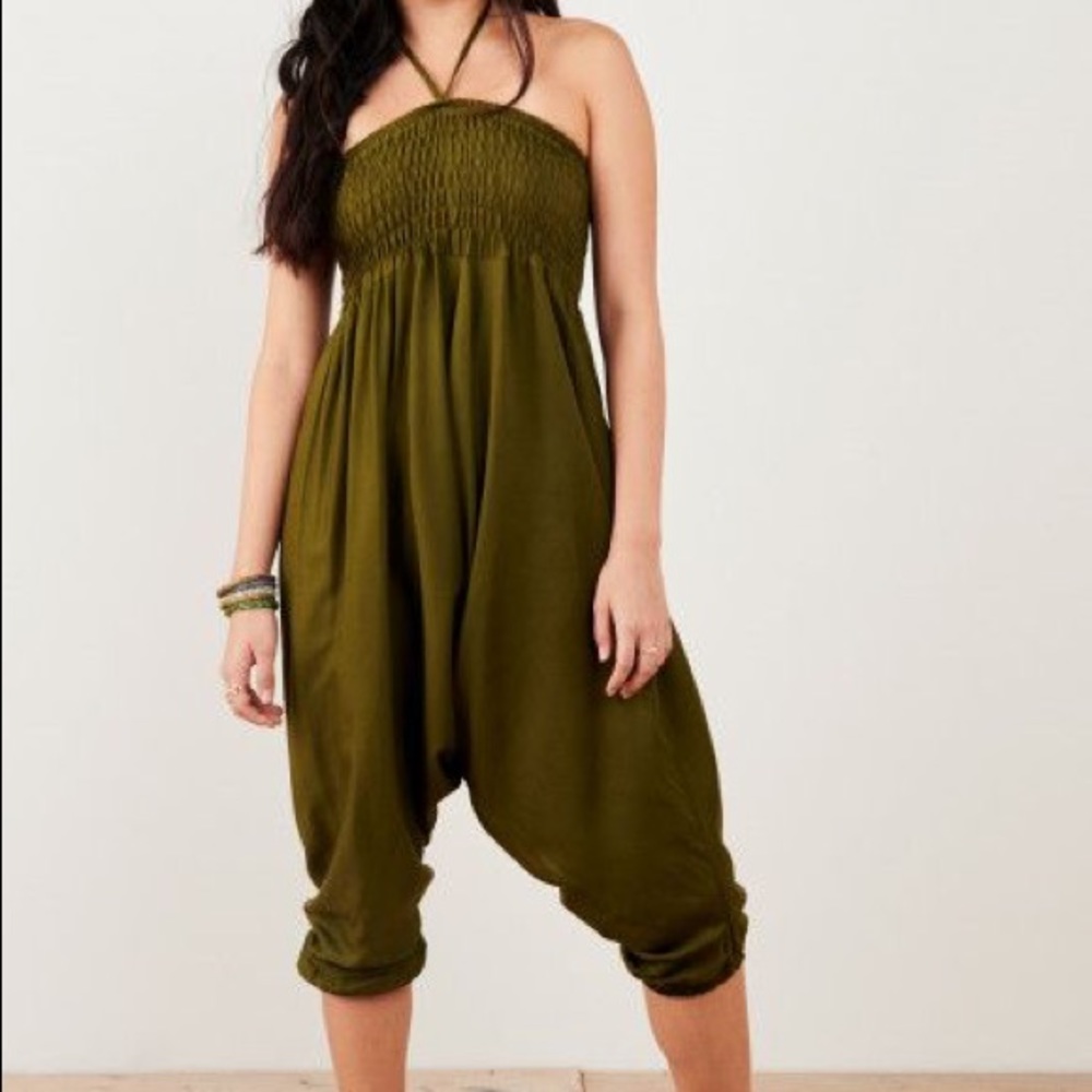 Earthbound Unisex Olive Green Harem Pants Sz Large